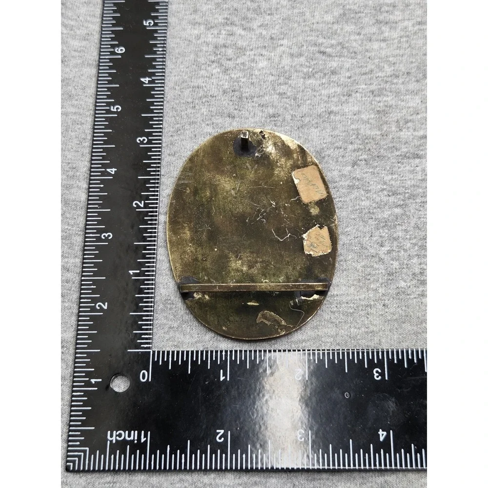 Vintage Handmade Abalone Floral Brass Belt Buckle Womens Boho Repurpose Project